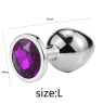 Металевий анальний пробка, Silver Amethyst, розмір L