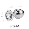 Металевий анальний пробка, Silver Diamond, розмір M