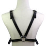 Портупея зі штучної шкіри з фіксатором Women's PU Leather Chest Harness Caged bra WHITE