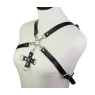 Портупея зі штучної шкіри з фіксатором Women's PU Leather Chest Harness Caged Bra GREY