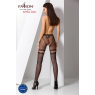 Сітчасті колготки з відкритим доступом Passion S015 One Size, Red, імітація панчіх і трусиків