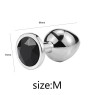 Металевий анальний пробка, Silver Black Diamond, розмір M
