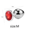 Металевий анальний пробка, Silver Ruby, розмір M
