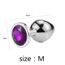 Металева анальна пробка, Silver Amethyst, розмір M