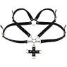 Портупея зі штучної шкіри з фіксатором Women's PU Leather Chest Harness Caged Bra PINK