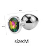 Металева анальна пробка, Silver Rainbow, розмір M