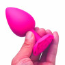 Силіконова анальна пробка з трояндою Rose Pink, рожева, розмір M, 8.3 см