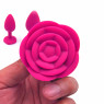 Силіконова анальна пробка з трояндою Rose Pink, рожева, розмір M, 8.3 см