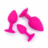 Силіконова анальна пробка з трояндою Rose Pink, рожева, розмір M, 8.3 см