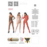 Бодістокінг Passion BS068 red, комбінезон, велика сітка, довгий рукав