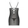 Сорочка з вирізами на грудях, стрінги Passion LOVELIA CHEMISE S/M, black