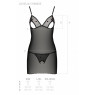 Сорочка з вирізами на грудях, стрінги Passion LOVELIA CHEMISE S/M, black