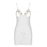 Сорочка з вирізами на грудях, стрінги Passion LOVELIA CHEMISE L/XL, white