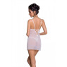 Сорочка з вирізами на грудях, стрінги Passion LOVELIA CHEMISE XXL/XXXL, white