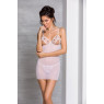 Сорочка з вирізами на грудях, стрінги Passion LOVELIA CHEMISE XXL/XXXL, white