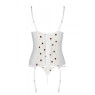 Корсет з підв'язками, стрінги Passion LOVELIA CORSET XXL/XXXL, white