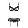 Сексуальний комплект з поясом для панчіх Passion LOVELIA SET L/XL, black