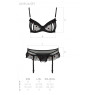 Сексуальний комплект з поясом для панчіх Passion LOVELIA SET L/XL, black