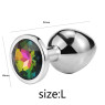 Металевий анальний пробка, Silver Rainbow, розмір L