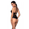 Сітчастий боді з халтером та ритмічним малюнком Passion Hima Body XXL/XXXL, black