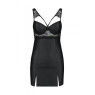 Бебі-дол з еко-шкіри та мережива Passion LOONA CHEMISE S/M, black