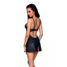 Бебі-дол з еко-шкіри та мережива Passion LOONA CHEMISE XXL/XXXL, black