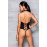 Боді з еко-шкіри з імітацією шнурівки та відкритим доступом Passion NANCY BODY L/XL, black