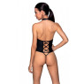 Боді з еко-шкіри з імітацією шнурівки та відкритим доступом Passion NANCY BODY XXL/XXXL, black