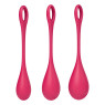 Набір йоні намистин Satisfyer Yoni Power 1 Red, діаметр 2-2,5-3см, вага 22-46-74гр