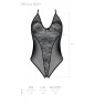 Боді з ажурним декором та відкритим кроком Passion URSULA BODY S/M, white