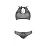 Комплект: бра, трусики з ажурним декором та відкритим кроком Passion URSULA SET S/M, black