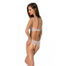 Комплект із бра, трусиків з ажурним декором та відкритим кроком Passion URSULA SET S/M, white