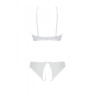 Комплект із бра, трусиків з ажурним декором та відкритим кроком Passion URSULA SET XXL/XXXL, white