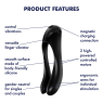 Універсальний вібростимулятор Satisfyer Candy Cane Finger Black