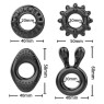 Набір з 4 ерекційних кілець STAY HARD Cock Ring Set Black