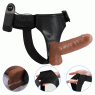 Страпон з вібрацією Ultra Passionate Harness Realdeal Penis 6.2 - Brown