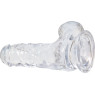 Прозорий фалоімітатор на присосці ADDICTION — Clear Dildo with Balls 6″, віброкуля в подарунок