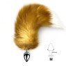 Металева анальна пробка з хвостом із натурального хутра Art of Sex size M Foxy fox