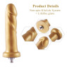 Золотий фалоімітатор Hismith 15.5см Golden Silicone Dildo, система KlicLok