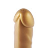 Золотий фалоімітатор Hismith 15.5см Golden Silicone Dildo, система KlicLok