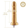 Золотий фалоімітатор Hismith 15.5см Golden Silicone Dildo, система KlicLok