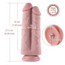 Подвійний дилдо для секс-машин Hismith 20.5см Two Cocks One Hole Silicone Dildo