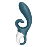 Смартвібратор-кролик Satisfyer Hug Me Pink Bluegrey, 2 мотори, діаметр 4,2см, широка кліторальна частина
