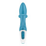 Вібратор-кролик із потрійним відростком Satisfyer Embrace me Turquoise, 2 мотори, діаметр 3,6 см