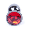 Анальний затор Boss Series - Jewellery Dark Silver PLUG Red S