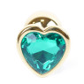 Анальний затор Boss Series - Jewellery Gold Heart PLUG Green S