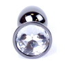Анальний затор Boss Series - Jewellery Dark Silver PLUG Clear S