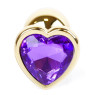 Анальний затор Boss Series - Jewellery Gold Heart PLUG Purple S