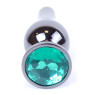 Анальний затор Boss Series - Jewellery Dark Silver BUTT PLUG Green
