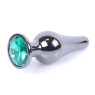 Анальний затор Boss Series - Jewellery Dark Silver BUTT PLUG Green